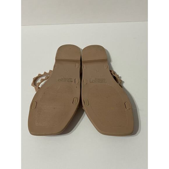 STEVE MADDEN Skyler J Tan Jelly Slip On Studded Slide Sandals Size 7 Square Toe - Picture 6 of 6